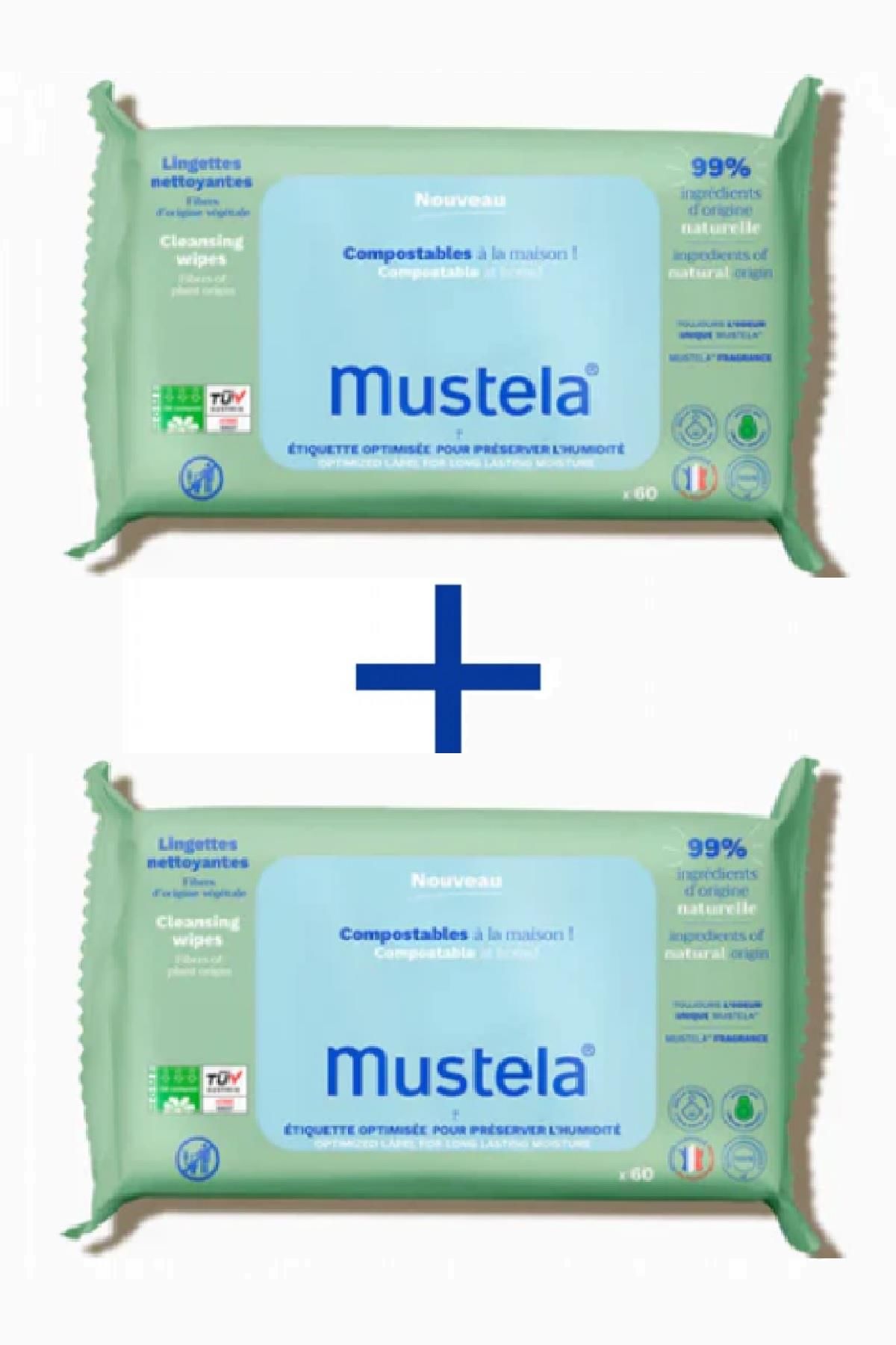 Mustela Kompost Edilebilir Islak Mendil 2'Li Paket