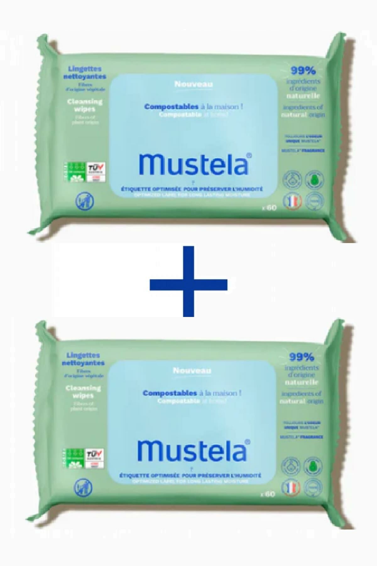 Mustela Kompost Edilebilir Islak Mendil 2'Li Paket