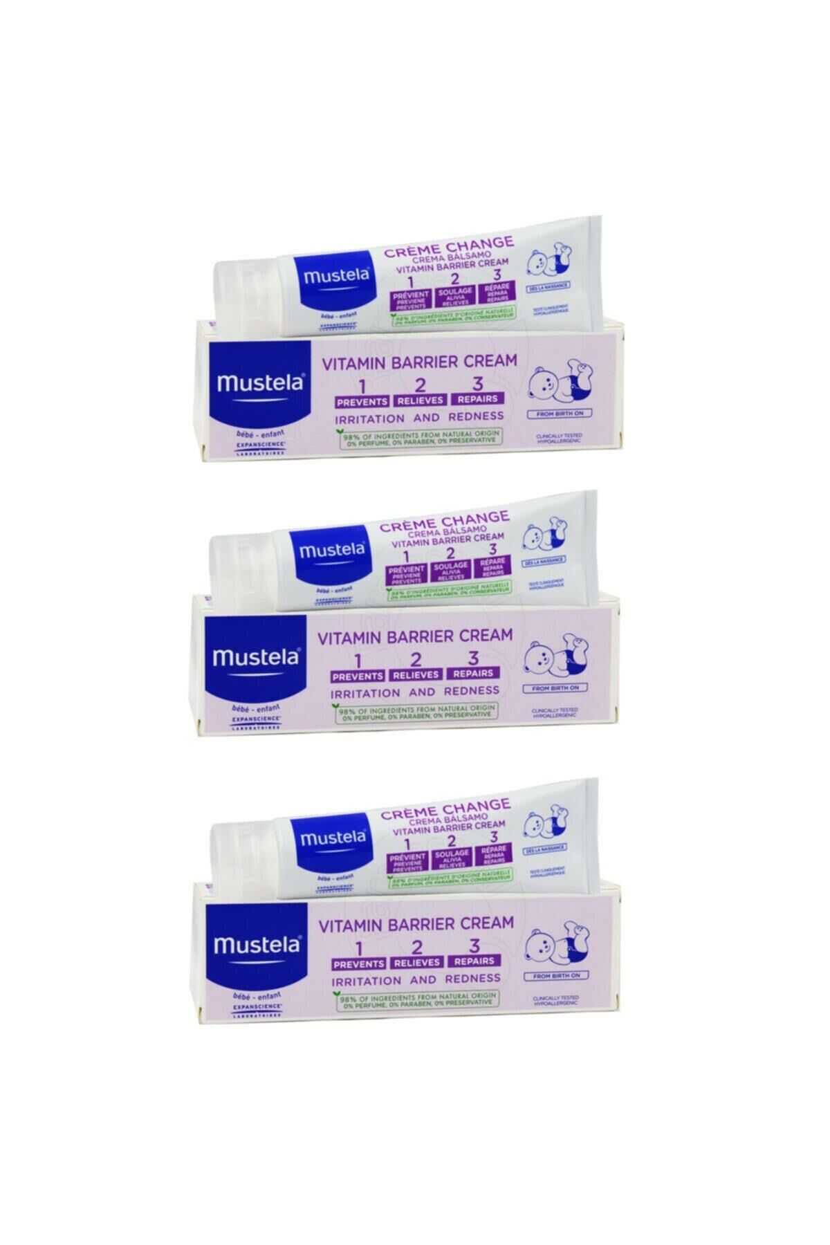 Mustela Vitamin Barrier 1-2-3 Pişik Kremi 50 ml 3 Adet