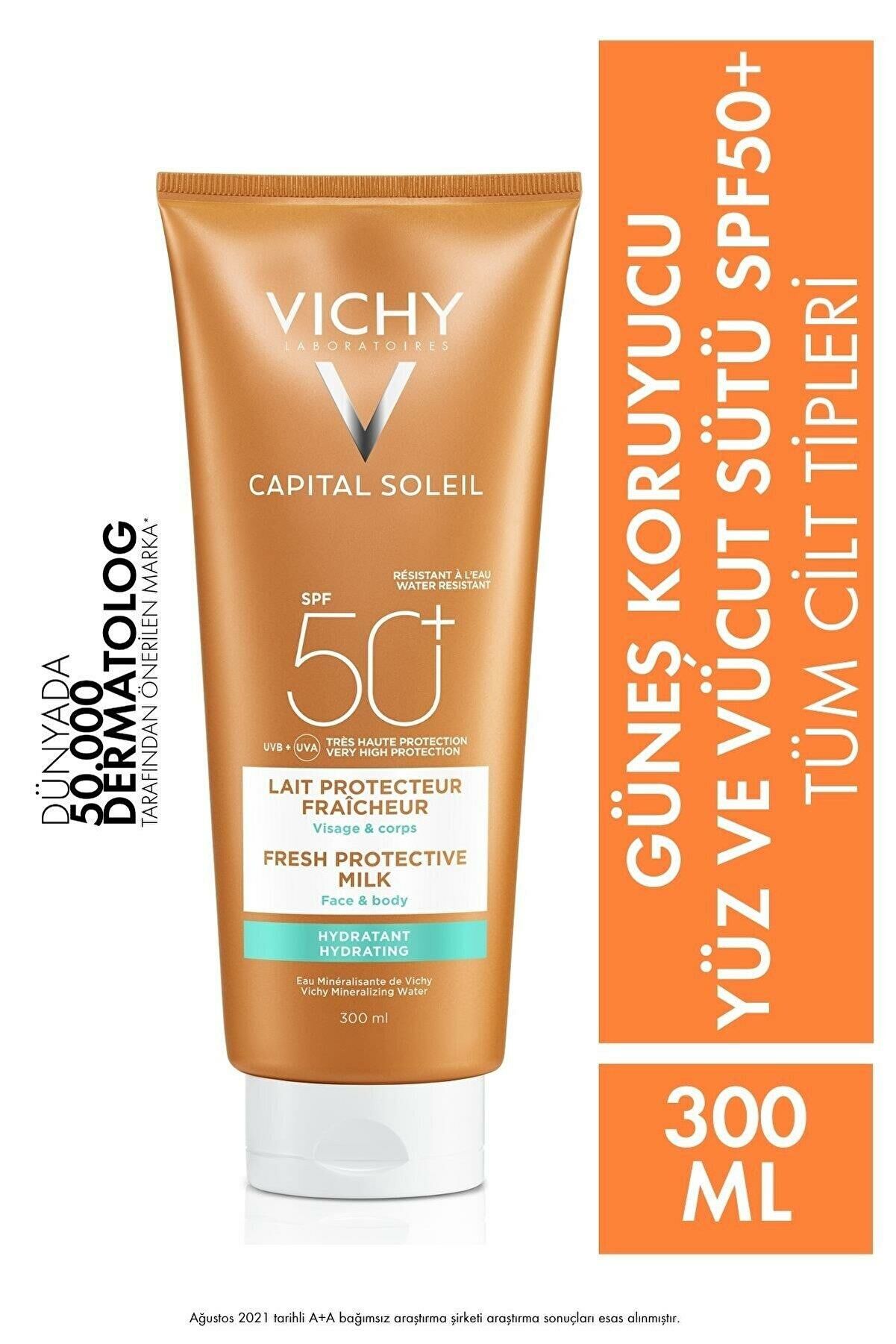 Vichy Capital Soleil Fresh Protective Çok Yüksek Korumalı Yüz ve Vücut Sütü SPF50+ 300 ml