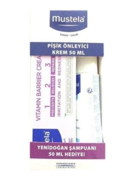 Mustela Vitamin Barrier Pişik Kremi 50ml Yenidoğan Şampuan Hediye 50ml