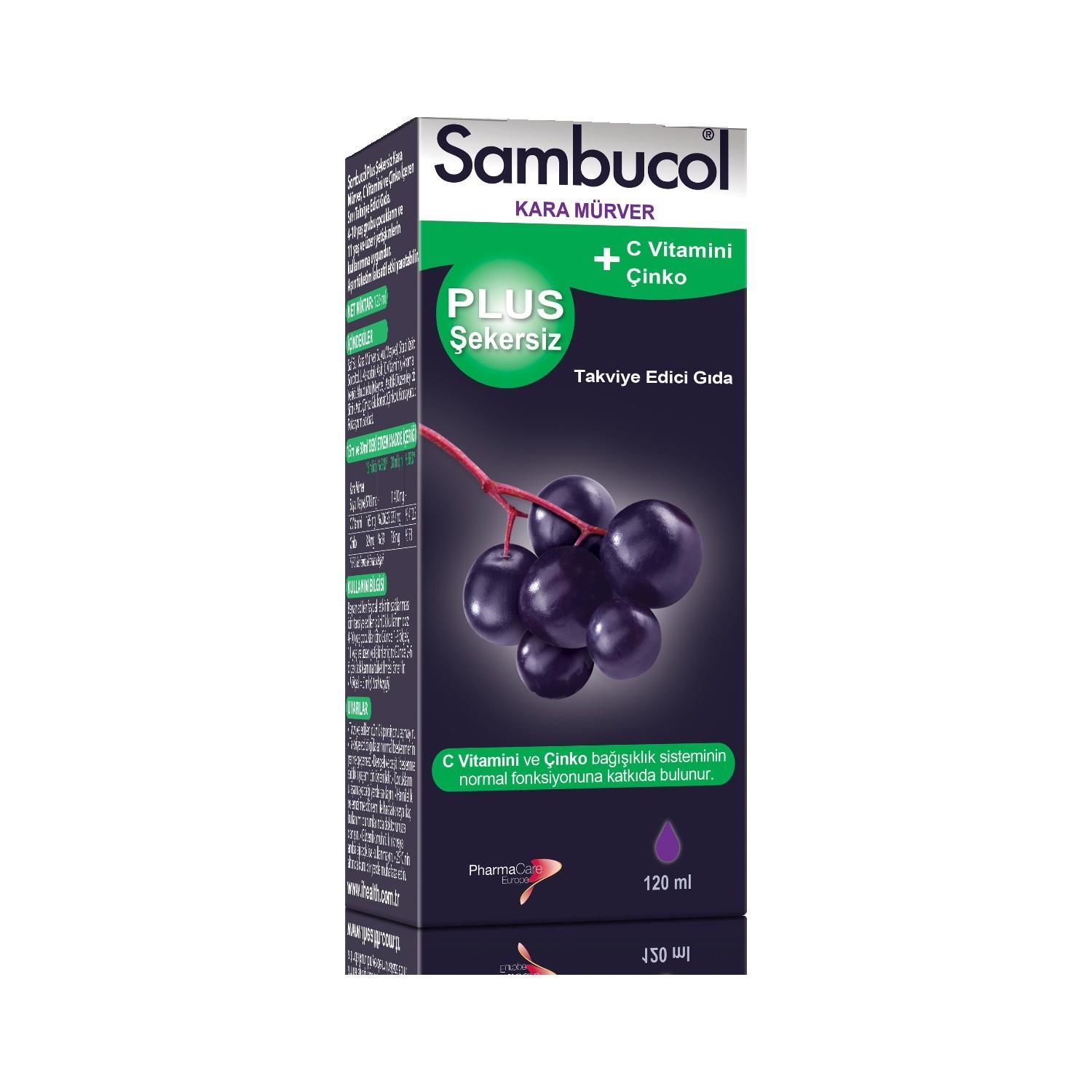 Sambucol Plus Şekersiz Takviye Edici Gıda 120 ml