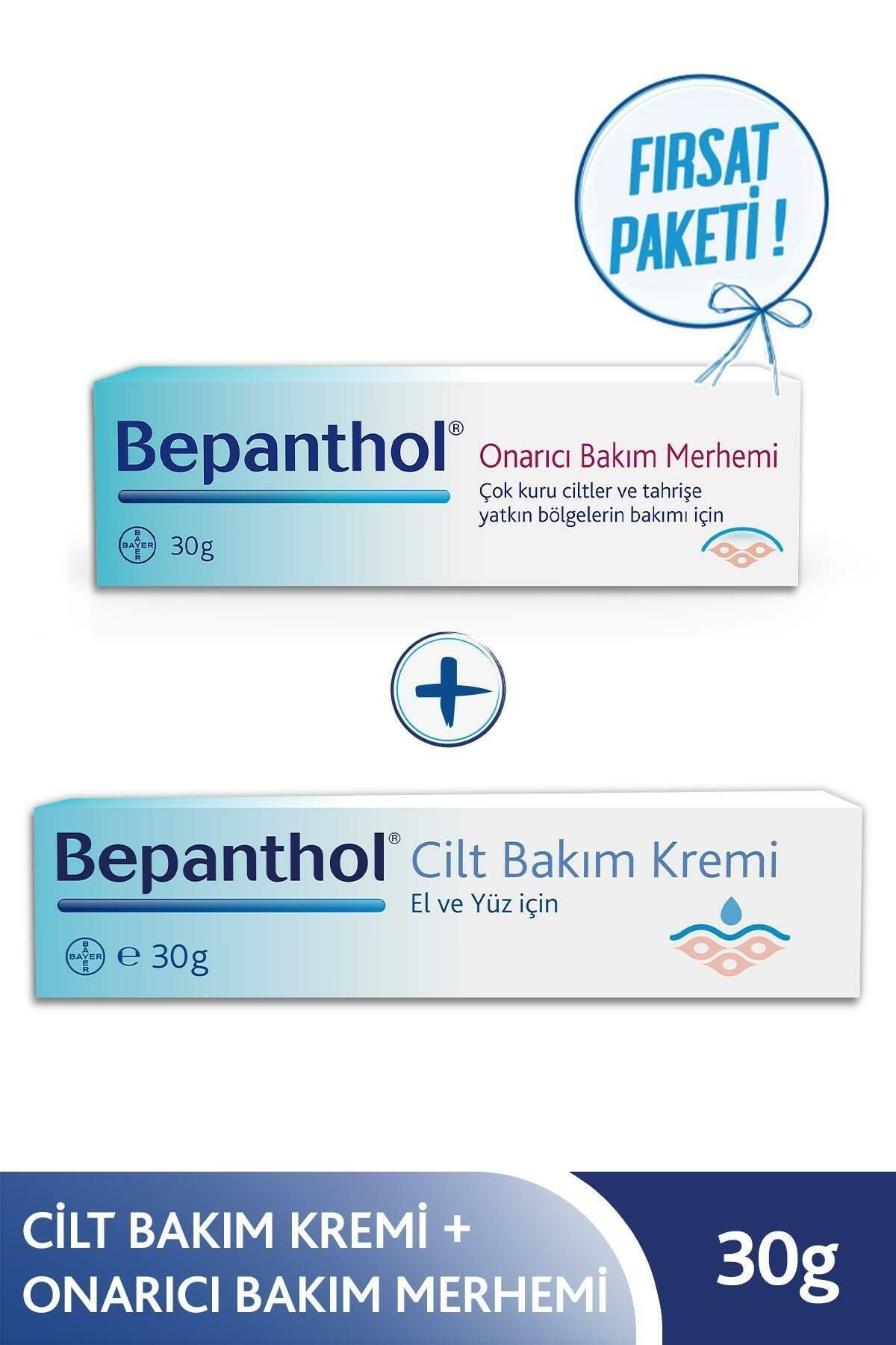 Bepanthol Onarıcı Bakım Merhemi 30 g + Cilt Kremi 30 G