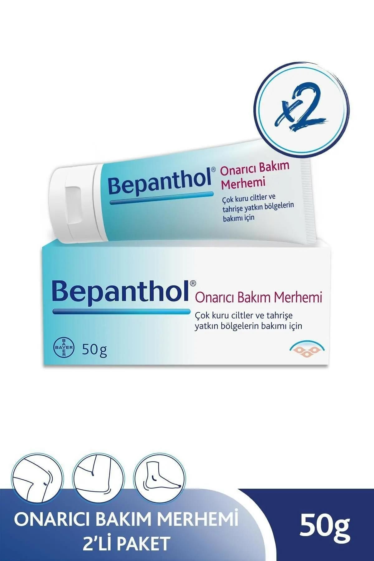 Bepanthol Onarıcı Bakım Merhemi 50 Gr 2'li