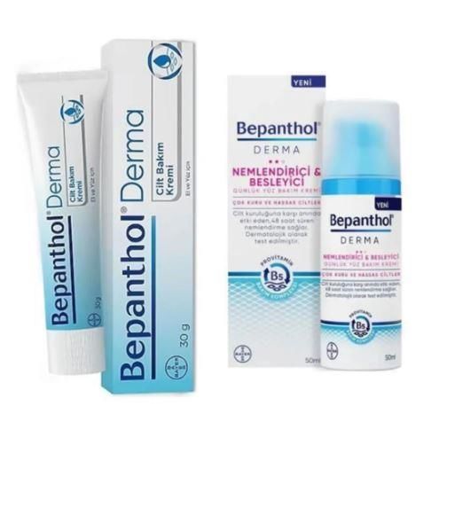 Bepanthol Cilt Bakım Kremi 30 gr + Derma Nemlendirici Besleyici Günlük Yüz Bakım Kremi 50 ml