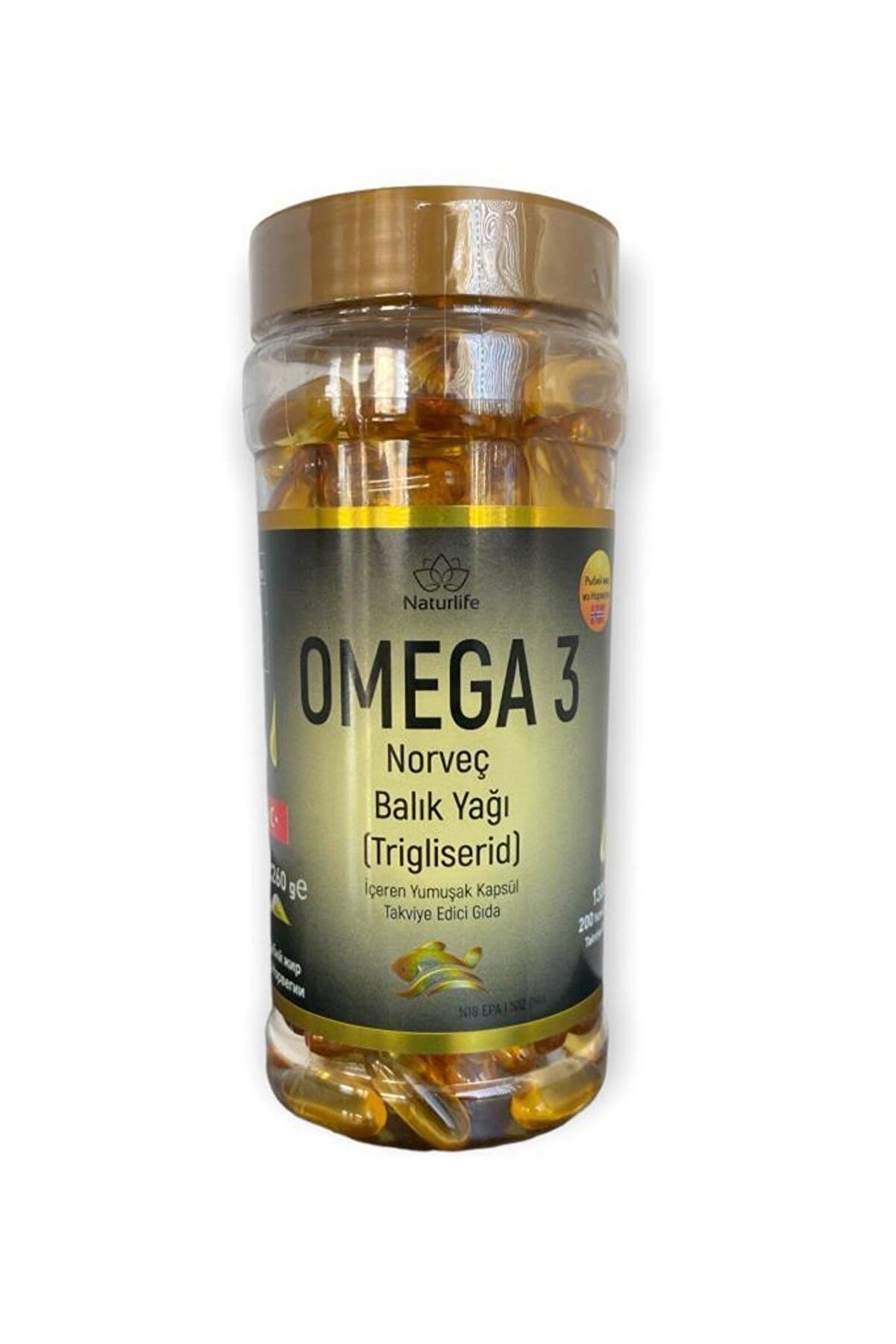 Naturlife Omaga-3 Norveç Yağı 1300 Mg 200 Yumuşak Kapsül