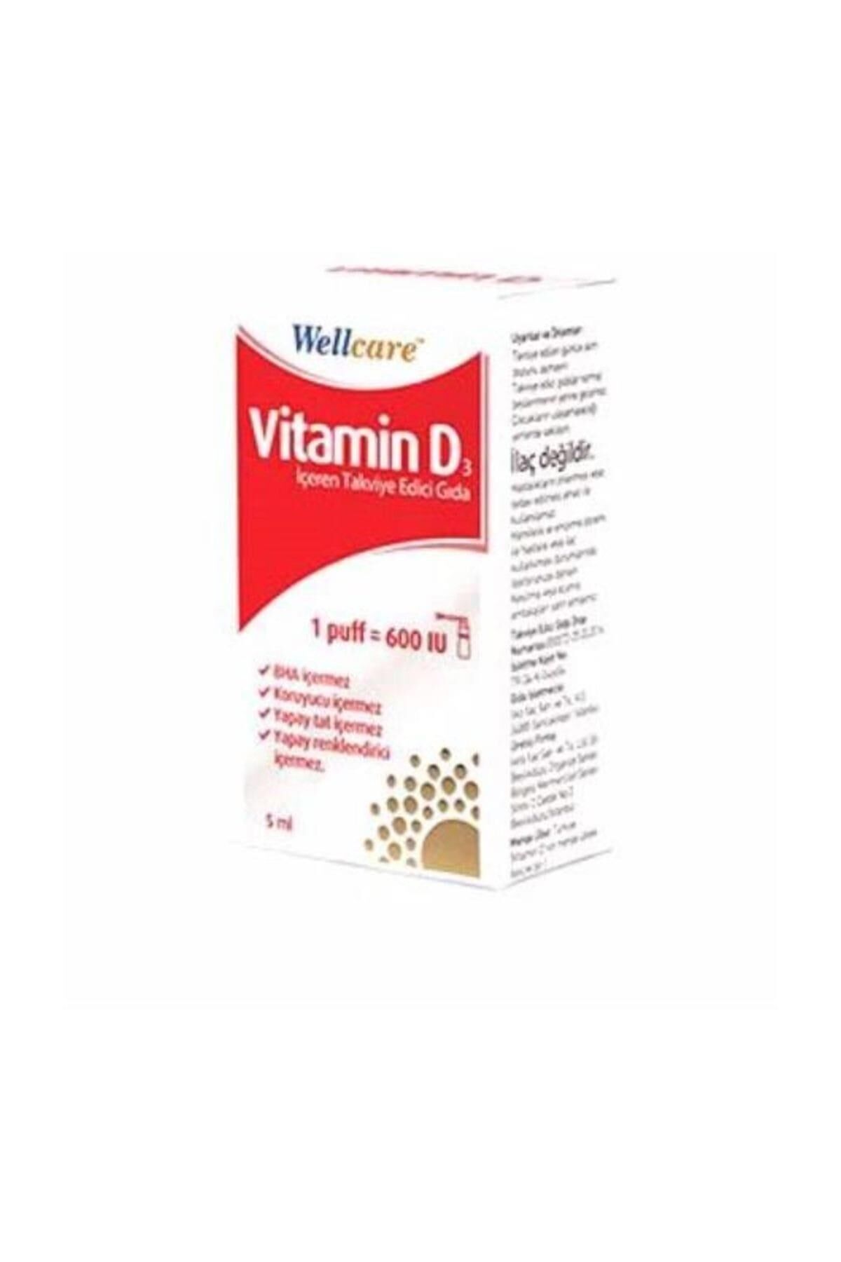 Wellcare Vitamin D3 600 IU 5 Ml-Takviye Edici Gıda