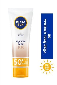 Nivea Sun Spf 50 Cilt Tonu Eşitleyici Bb Krem Uv Güneş Yüz Kremi 50 ml Çok Yüksek Koruma