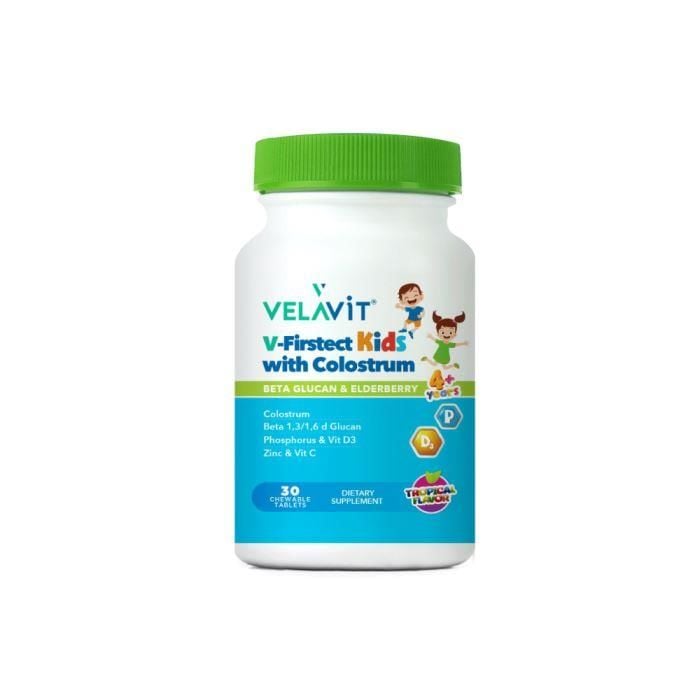 Velavit V-firstect Kids With Colostrum 30 Tablet Kolostrum,d3 Vitamini Ve Beta Glukan Içeren Gıda Takviyesi