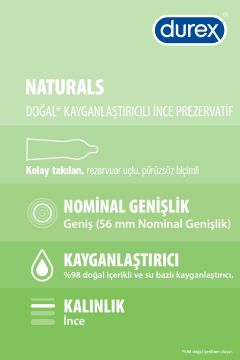 Durex Naturals Prezervatif 10 'lu