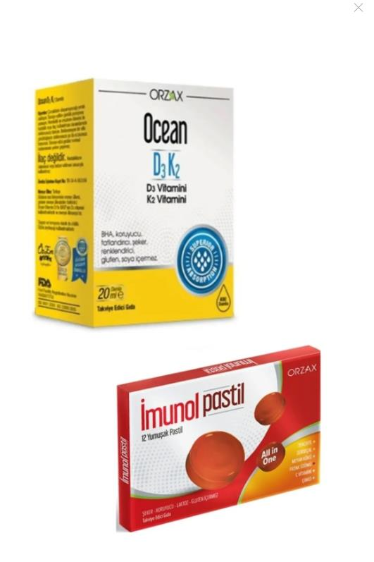 Ocean D3+K2 Vitamin 20 Ml Damla İmunol Pastil Hediyeli