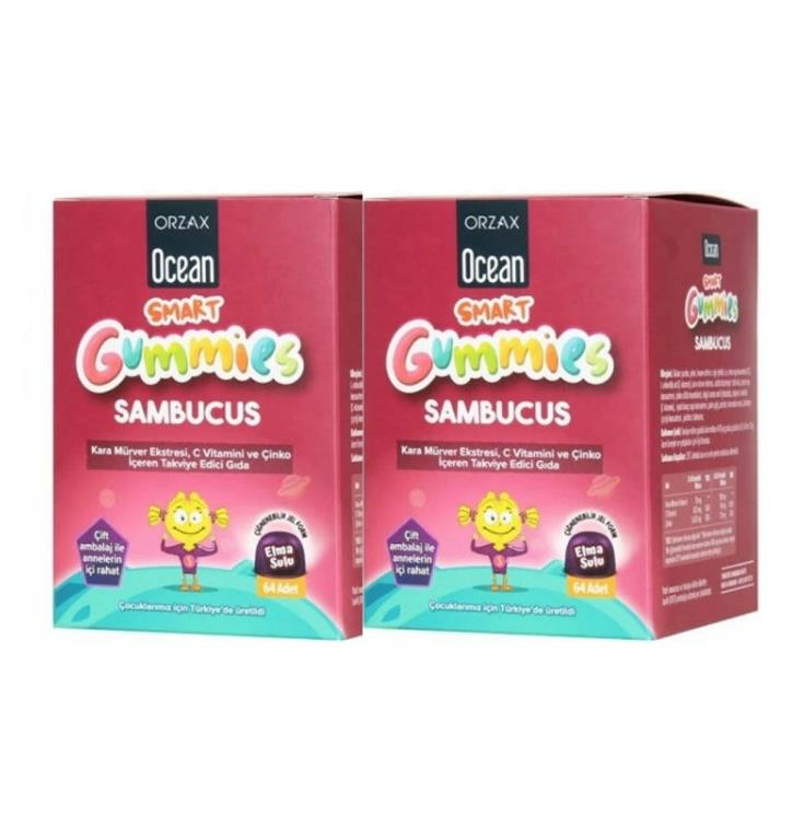 Orzax Ocean Smart Gumies Sambucus Jel 64 Adet 1 Alana 1 Bedava