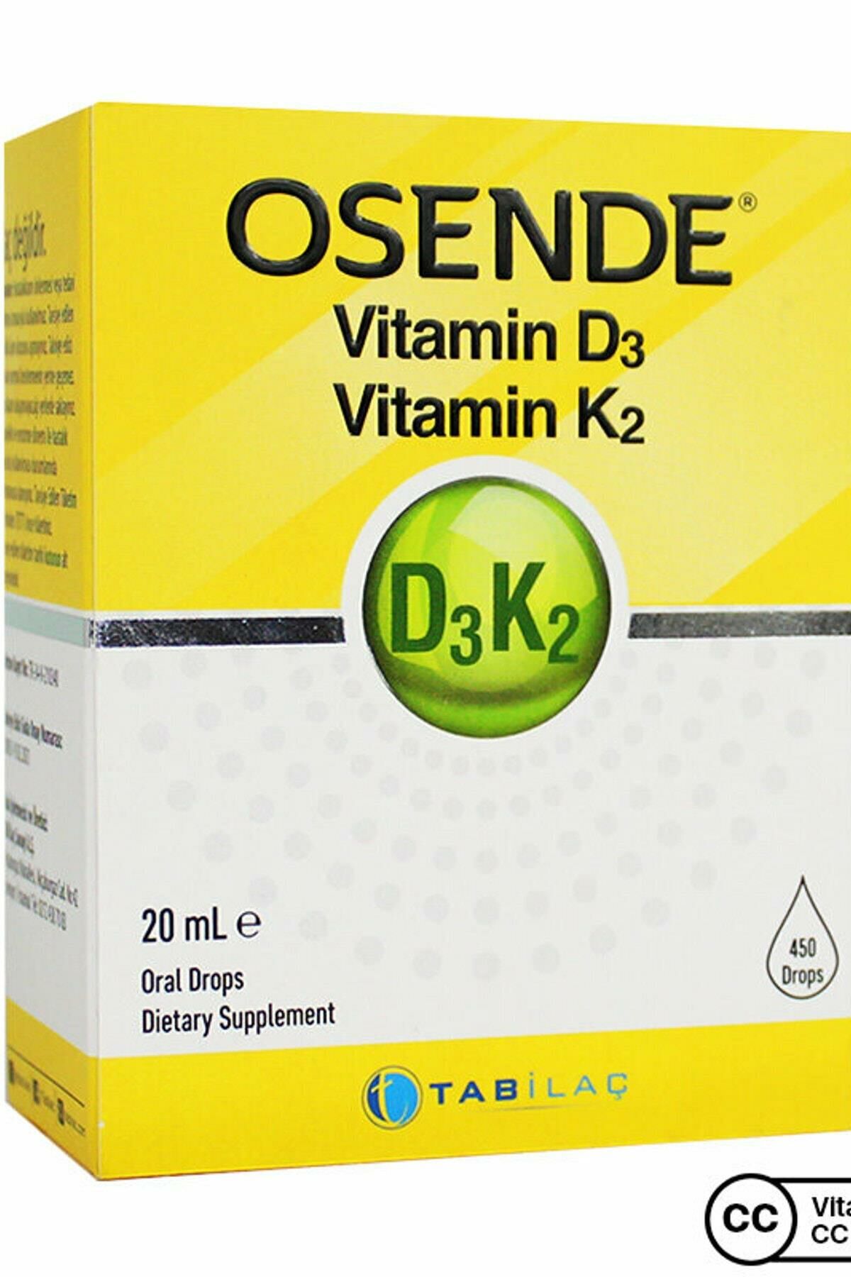 Osende Vitamin D3K2 Damla 20 Ml-Takviye Edici Gıda