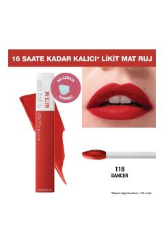 Maybelline New York Likit Mat Ruj Lipstick 118 Dancer