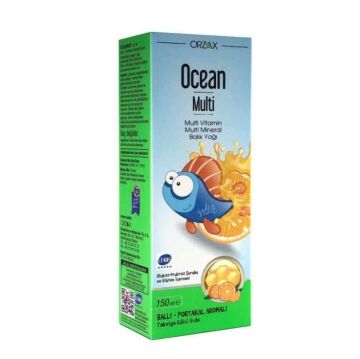 Orzax Ocean Multi Şurup Ballı Portakal Aromalı Balık Yağı 150 Ml