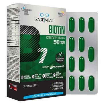 Zade Vital Biotin 30 Yumuşak Kapsül-Takviye Edici Gıda