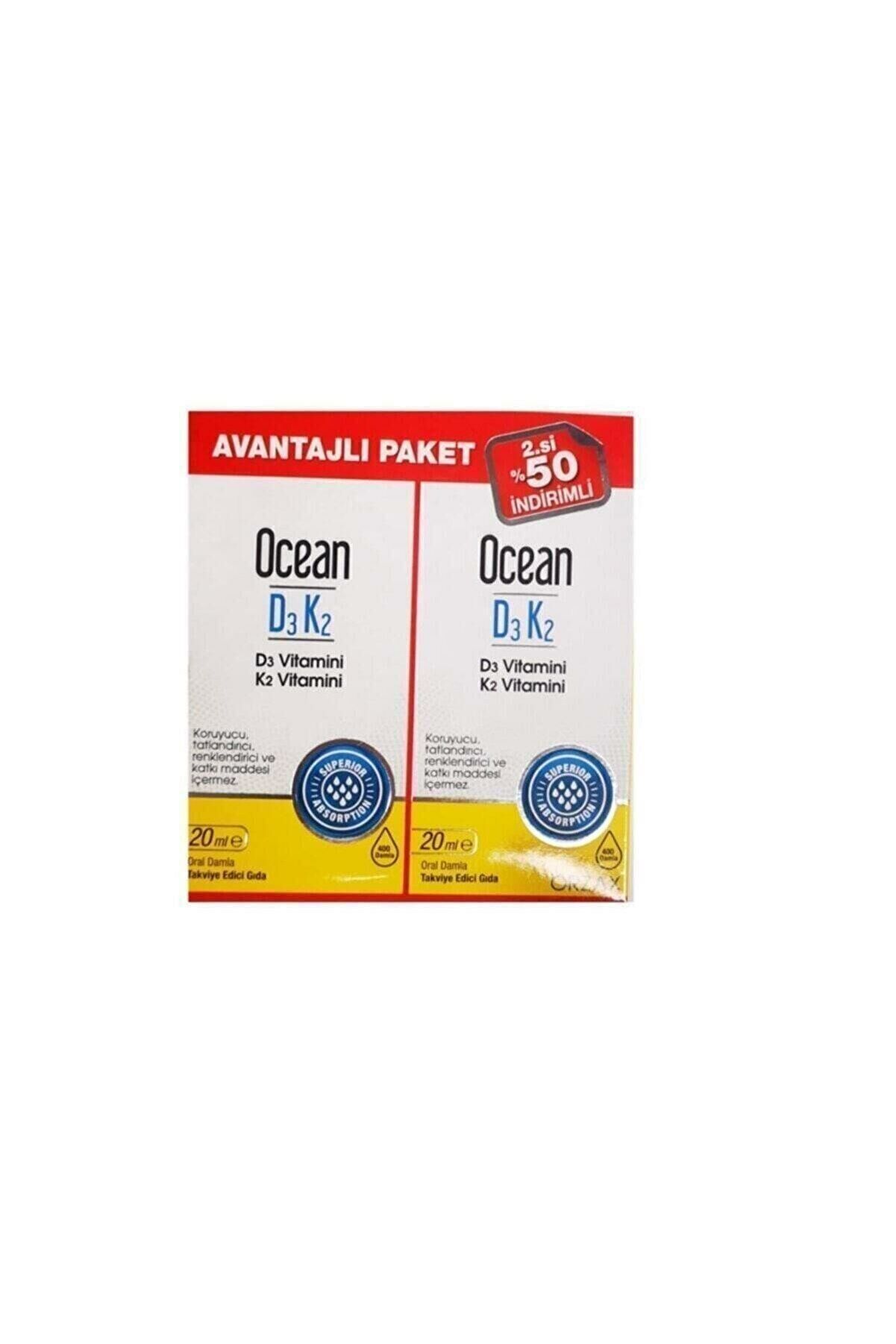 Orzax Ocean D3 K2 20 ml Takviye Edici Gıda Avantajlı Paket