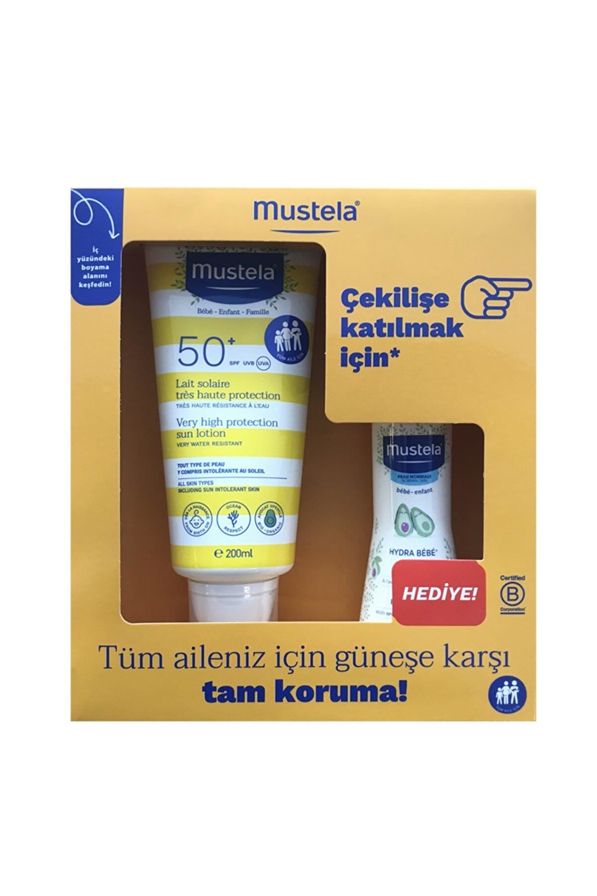 Spf50+ Çok Yüksek Koruma Faktörlü Güneş Losyonu 200ml + Hydrabebe Vücut Losyonu 100ml