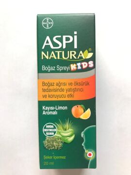 AspiNatura Kids Kayısı Limon Aromalı Boğaz Spreyi 20 Ml