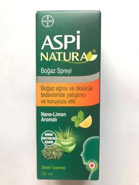 AspiNatura Nane Limon Aromalı Boğaz Spreyi 20 Ml