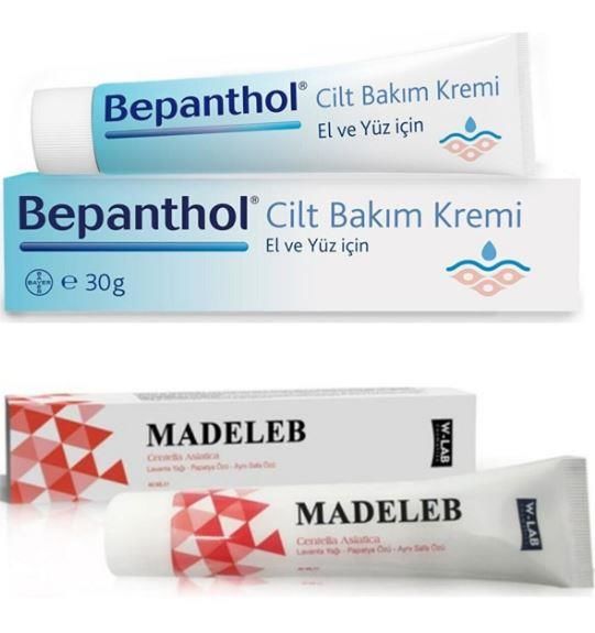 Bepanthol Cilt Bakım Merhemi 30 Gr + W-lab Madeleb Cilt Yenileyici Krem 40 Ml