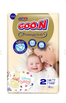 Goo.n Premium Soft Bantlı Bebek Bezi Jumbo 2 Numara 46 Adet