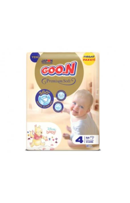 Goo.n Premium Soft 4 Numara Süper Yumuşak Bant Bebek Bezi Fırsat Paketi - 64 Adet