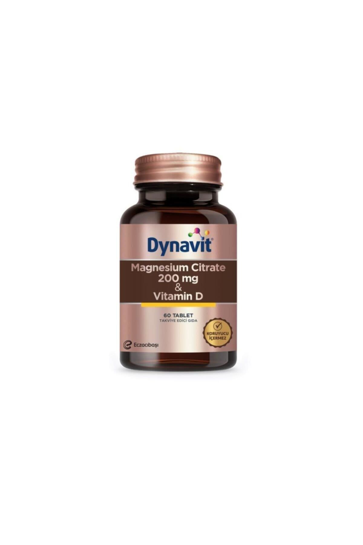 Dynavit Mag Citrate 200 Mg & Vitamin D 60 Tb.-Takviye Edici Gıda