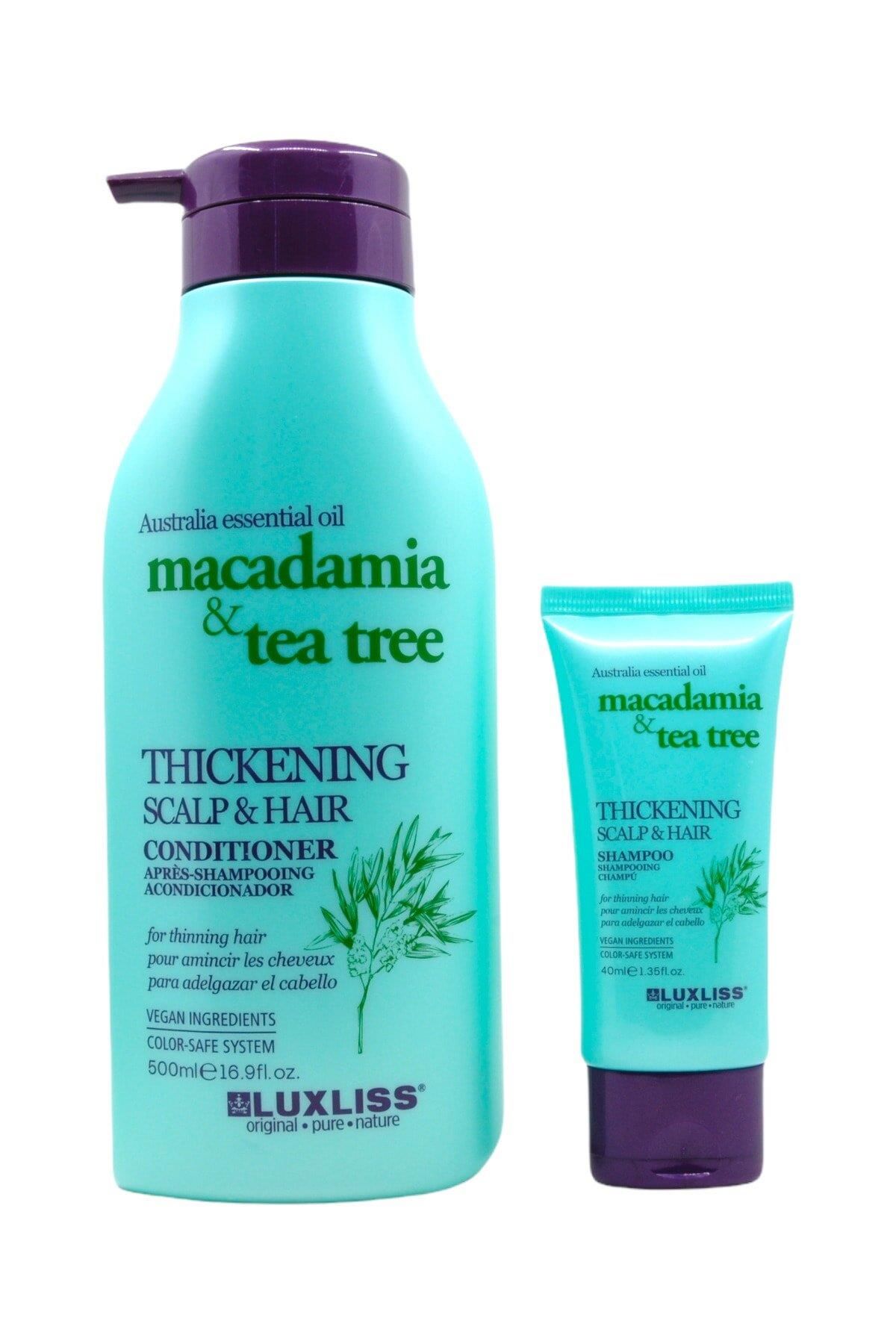 Luxliss Thickening Macadamia Tea Tree Thickening Scalp- Hair Conditioner 500 Ml Alana Şampuan Hediye