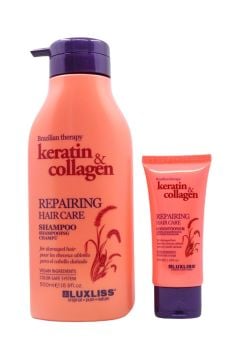 Luxliss Keratin Collagen Repairing Hair Care Shampoo 500 ml Saç Kremi İle