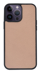 iPhone Uyumlu Deri Kılıf - Pudra