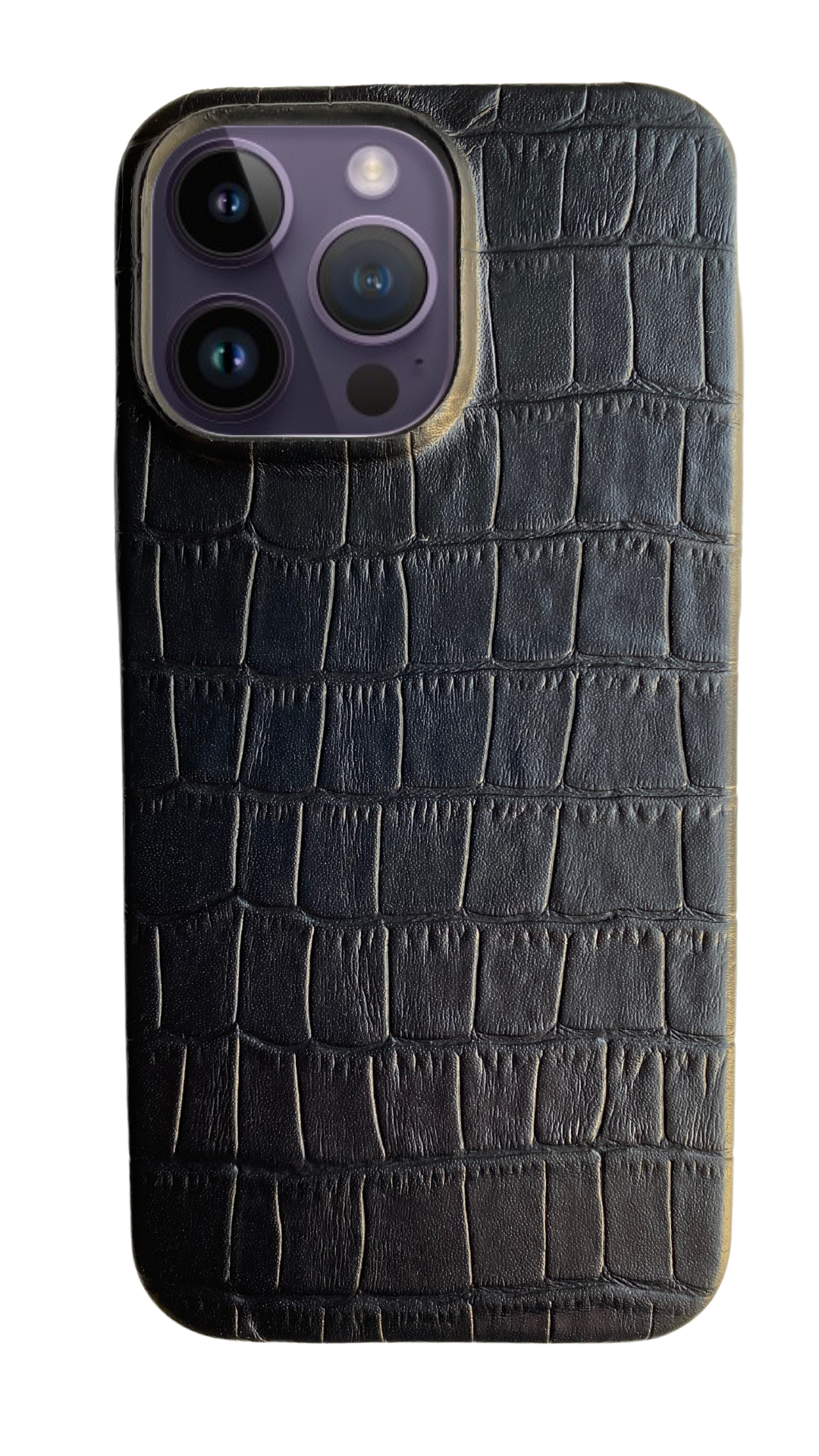 iPhone Uyumlu Deri Kılıf Croco - Siyah