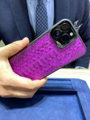 iPhone Uyumlu Piton Derisi Kılıf-Derin Mor