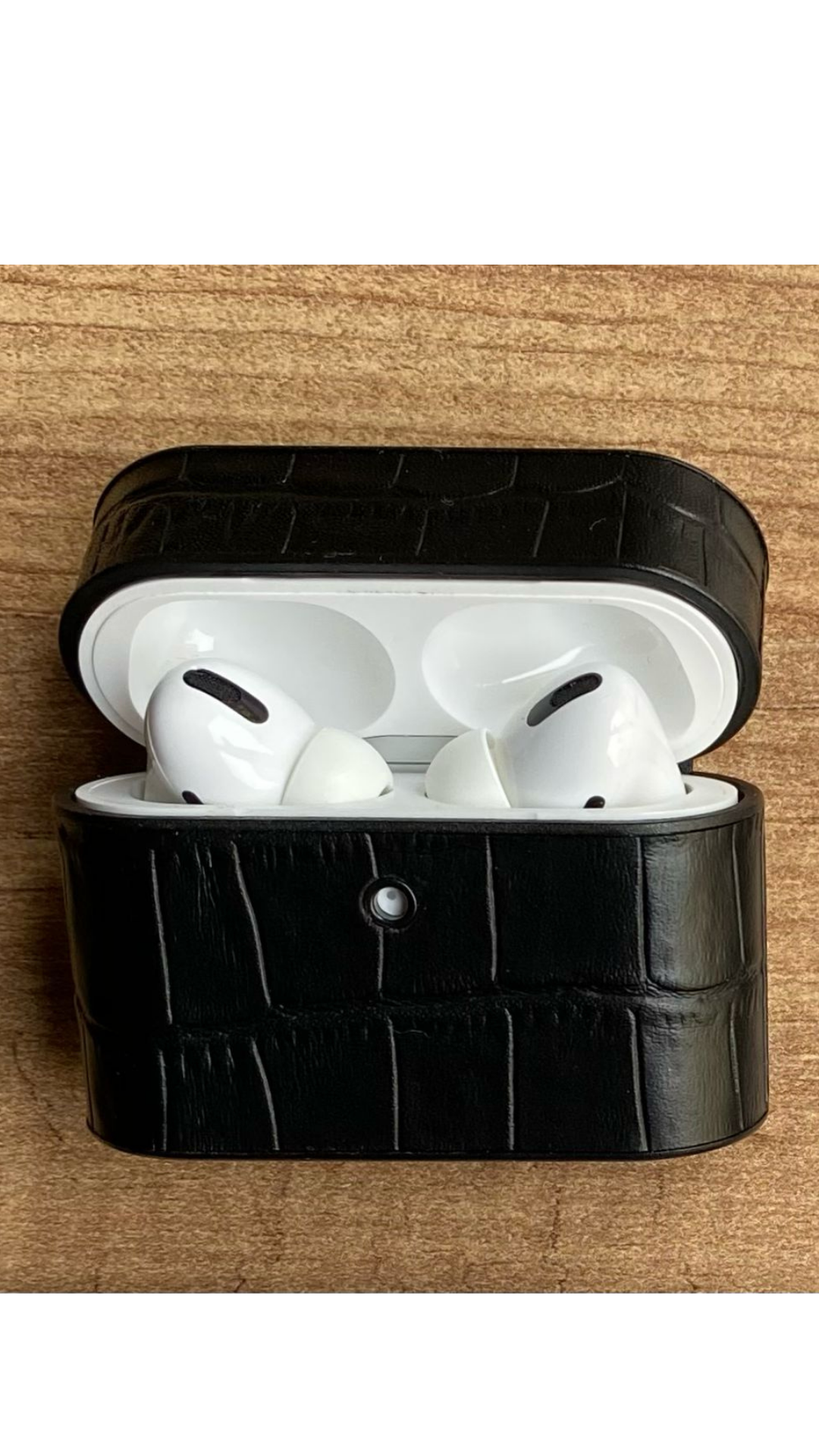 Airpods Uyumlu Deri Koruyucu Kılıf Siyah-Croco