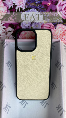 iPhone Uyumlu Deri Kılıf - Krem