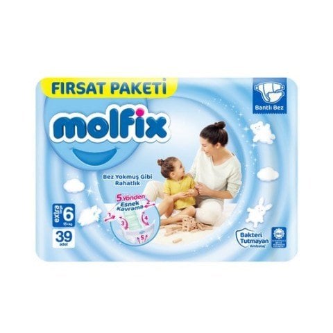 MOLFİX FIRSAT 6EXTRALARGE 15+KG 39'LU 1*3