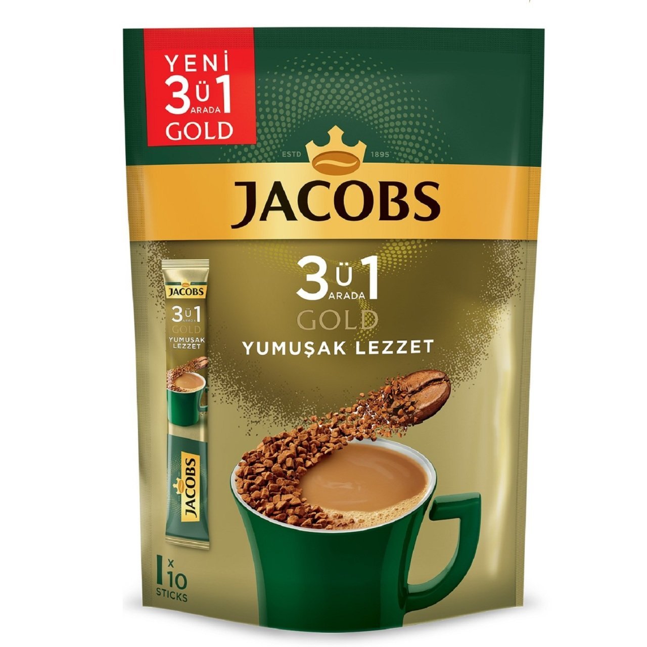 JACOBS 3İN1 10'LU GOLD YUMUŞAK LEZZET 180G 1*18