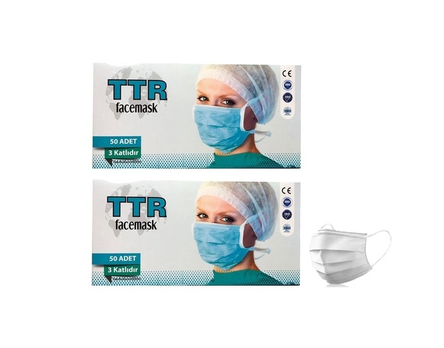 KORUYUCU 50Lİ MASKE RENKLİ 3KATLI TTR FACEMASK 1*50