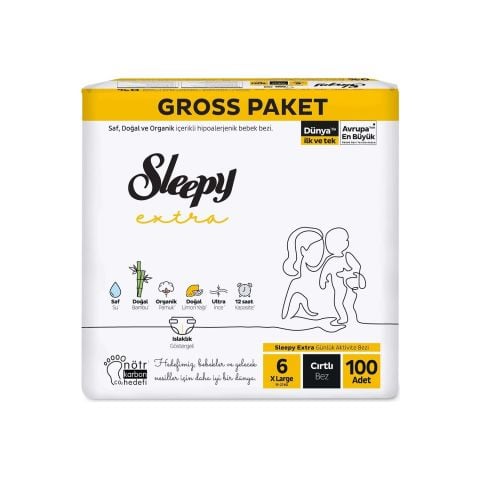 SLEEPY B.GROSS EKSTRA 6XLARGE 15-27KG 100'LÜ CIRTLI 1*4