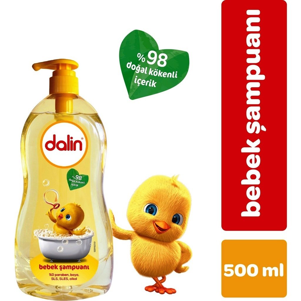 DALİN Ş.500ML BEBEK ŞAMPUANI POMPALI %98 DOĞAL  1*24