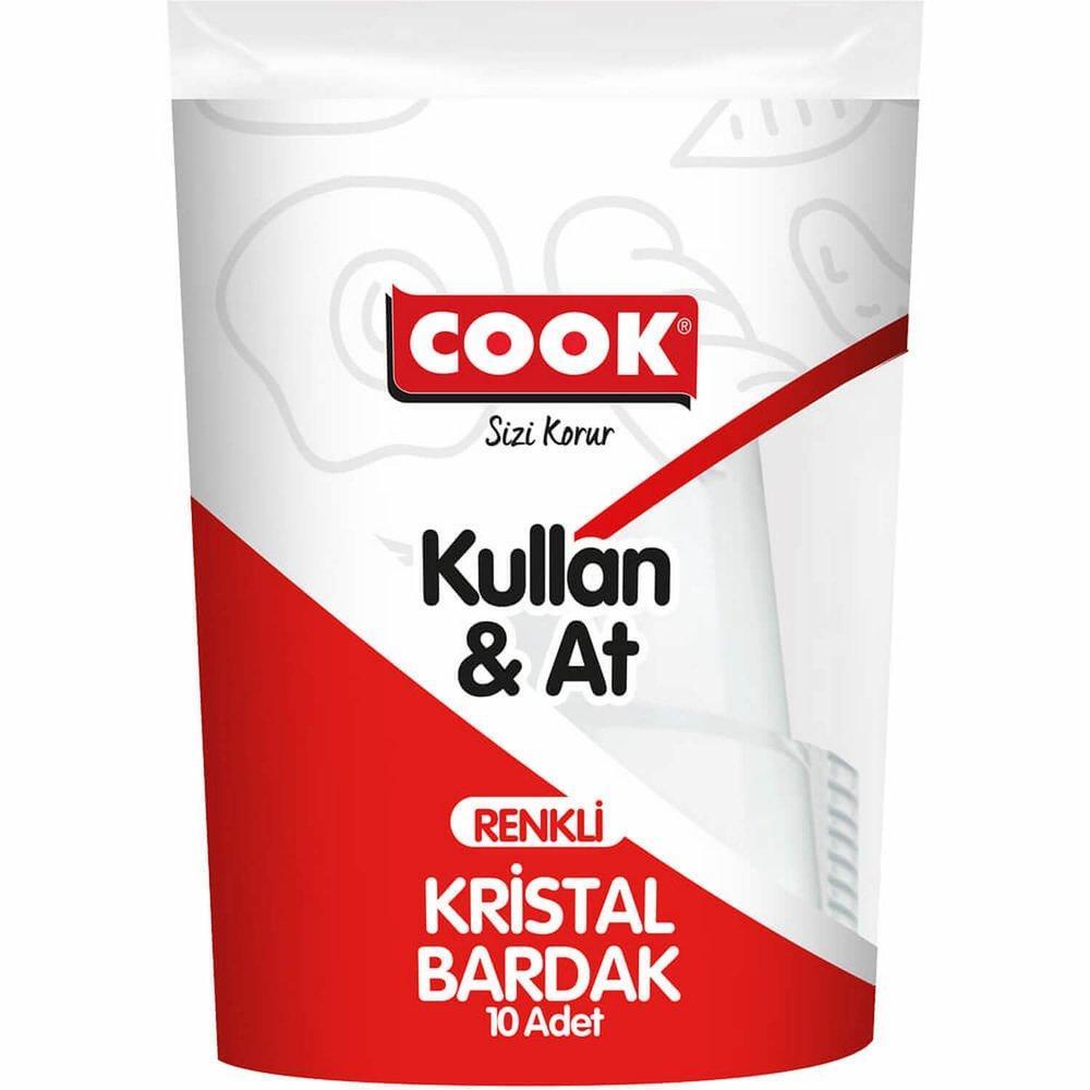 COOK  KRİSTAL BARDAK 10LU RENKLİ 180CC 1*40