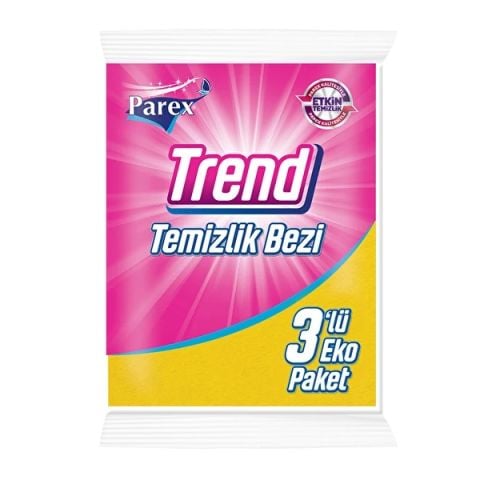 PAREX TEMİZLİK BEZİ 3'LÜ TREND SARI 1*12