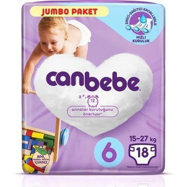 CANBEBE JUMBO 6EXTRALARGE 15-27KG 18'Lİ 1*4