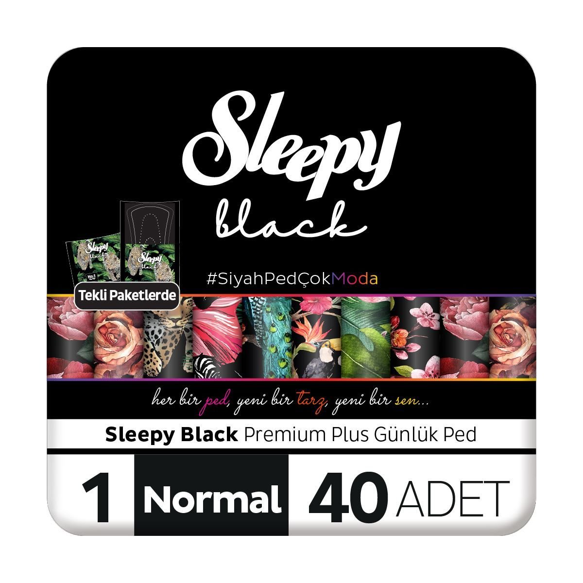 SLEEPY PED TEKLİ GÜNLÜK SİYAH 1NORMAL 40'LI 1*24