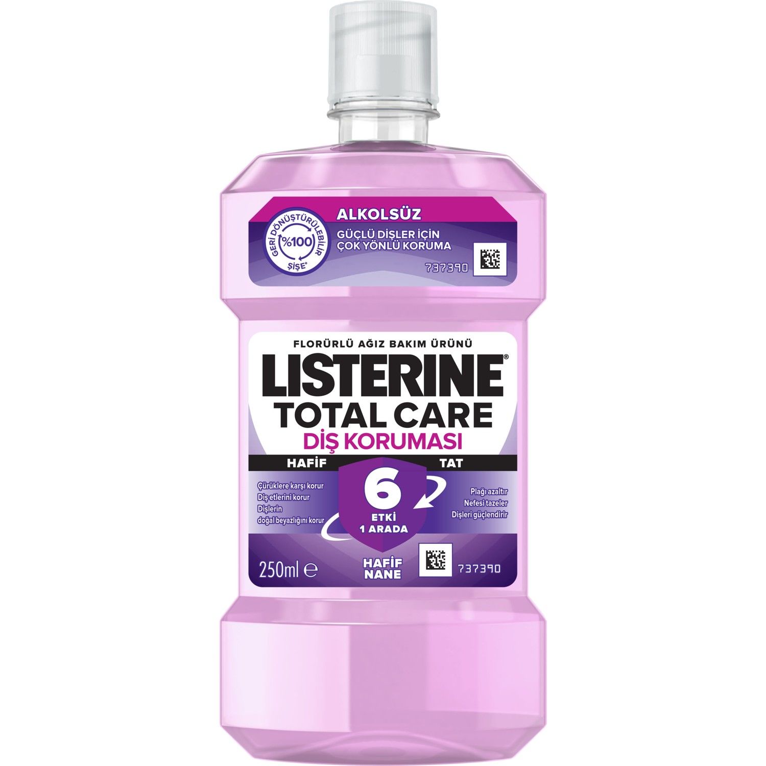 LİSTERİNE 250ML AĞIZ GAR.TOTAL CARE DİŞ KORUMASI ALKOLSÜZ 1*6