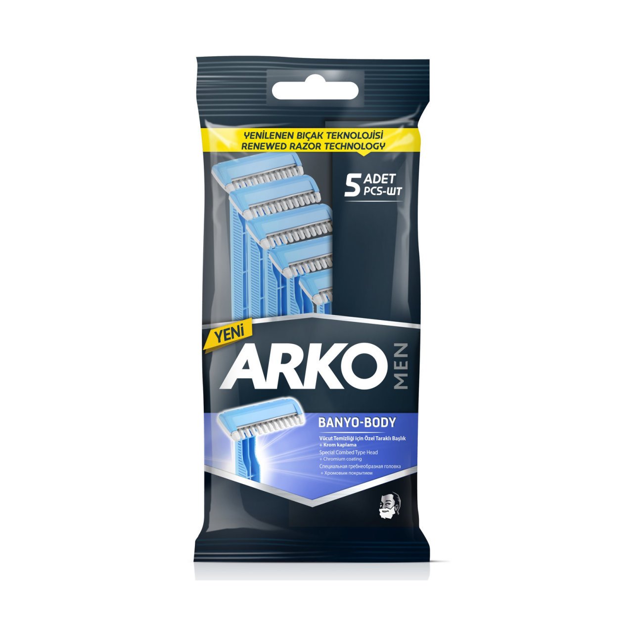 ARKO TRAŞ BIÇAĞI BANYO 5'Lİ POŞET 1*12*4