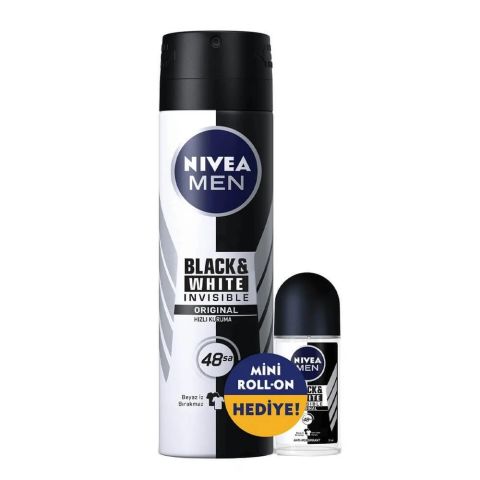 NIVEA .DEO.ERK+HED.ROLL ON ERK B&W İNVİSİBLE 150ML 48SA+ B&W İNVİSİBLE 25ML 1*6