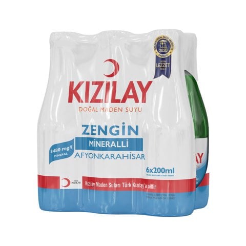 TÜRKKIZILAYI 6'LI MADEN SUYU SADE AFYON 6*200ML 1*4