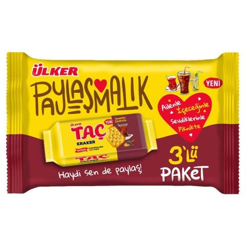 ÜLKER B.TAÇ KRAKER SUSAMLI ÇÖREKOTLU 3LÜ 228GR 1906-02 1*24