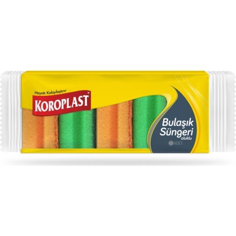 KOROPLAST M.BULAŞIK SÜNGERİ 5Lİ OLUKLU 1*24